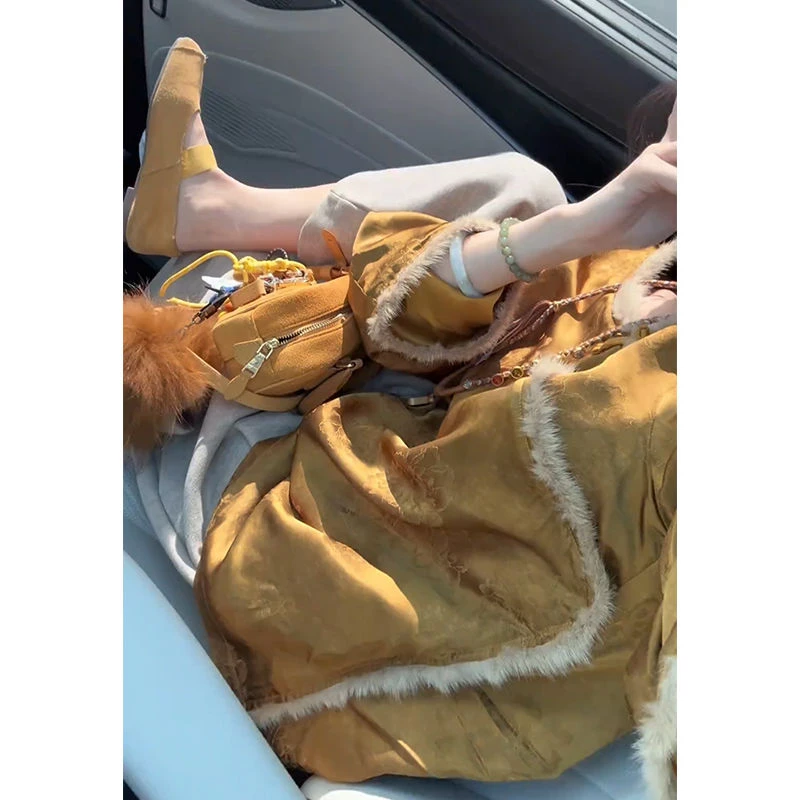 轻奢高级感欧洲站2024秋季新款新中式国风气质金色毛边长袖衬衫女