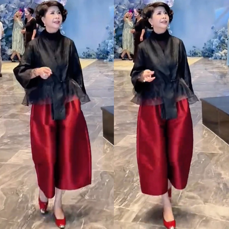欧洲站2025夏季时尚新款高级感显瘦V领外套女百搭高腰纯色阔腿裤