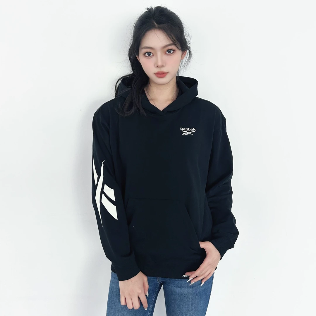 Reebok锐步新款春男女同款休闲连帽针织套头衫卫衣23REF301U