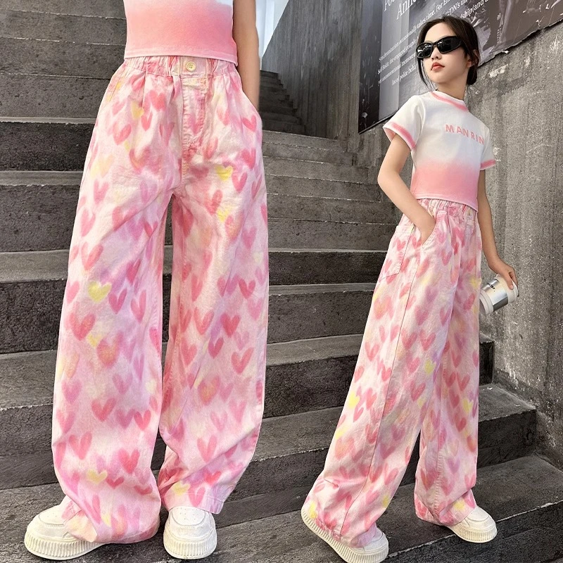 女童裤子夏季2024新款韩版儿童宽松长裤薄款女孩夏款中大童休闲裤