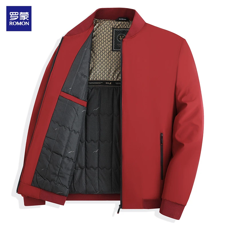 Romon/罗蒙加厚加棉石墨烯男士保暖夹克休闲百搭商务外套秋冬立领
