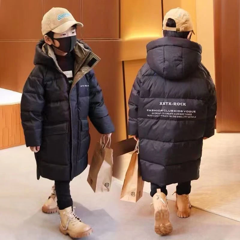 波司澄男童羽绒服2023冬季新款儿童中长韩版童装加厚外套