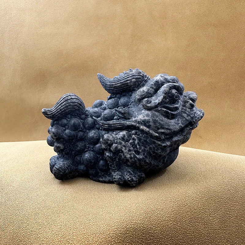 冰碛岩养茶盘瑞兽金蟾 冰碛岩