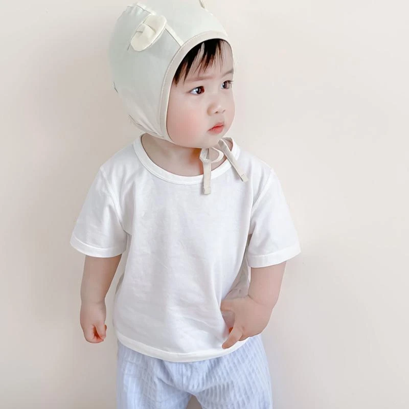 儿童夏季短袖中小童百搭T恤男女童白色半袖夏装宝宝棉料薄款上衣