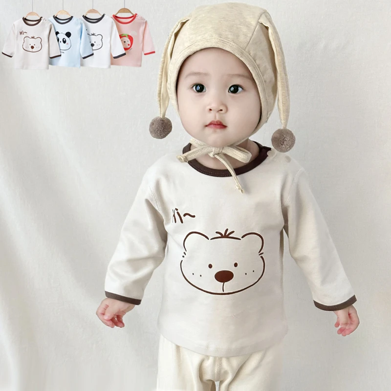 儿童春秋冬季长袖打底衫男女宝宝纯棉上衣T恤中小童时尚百搭外套