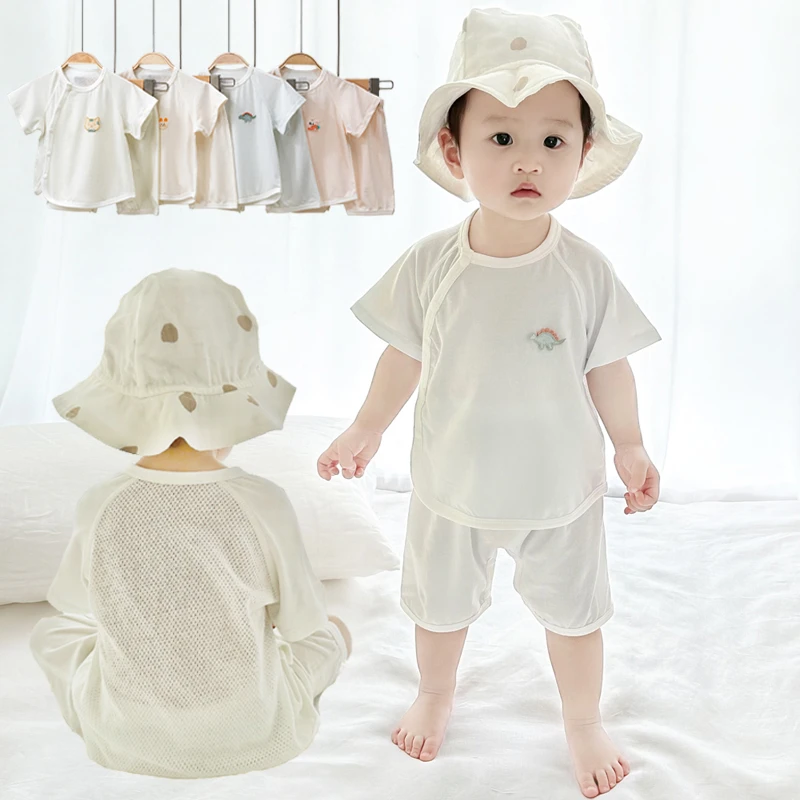 儿童夏季薄款套装宝宝网眼短袖短裤二件套大屁屁裤婴儿凉快衣服夏