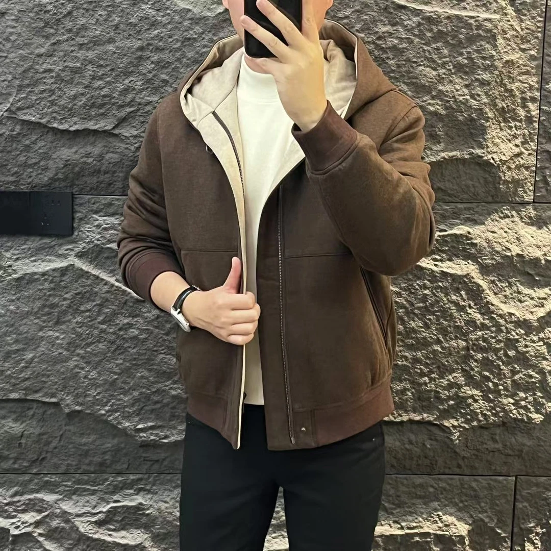 新款高端男士秋冬潮流百搭时尚个性连帽休闲羽绒服A+8006