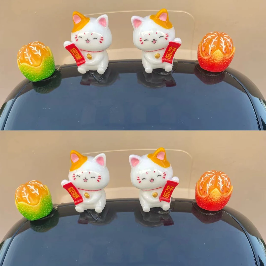 可爱招财猫电动车小物件装饰贴电瓶车大橘大利摆件网红猫猫摩托贴