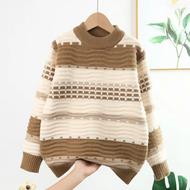 中大童2024新款针织毛衣秋冬男童时尚洋气加厚百搭潮流款