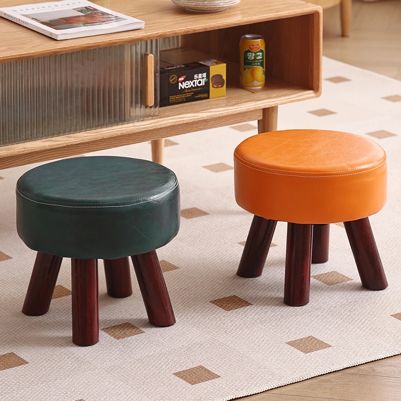 简约凳子茶几板凳家用儿童圆凳客厅门口换鞋凳成人实木时尚沙发凳