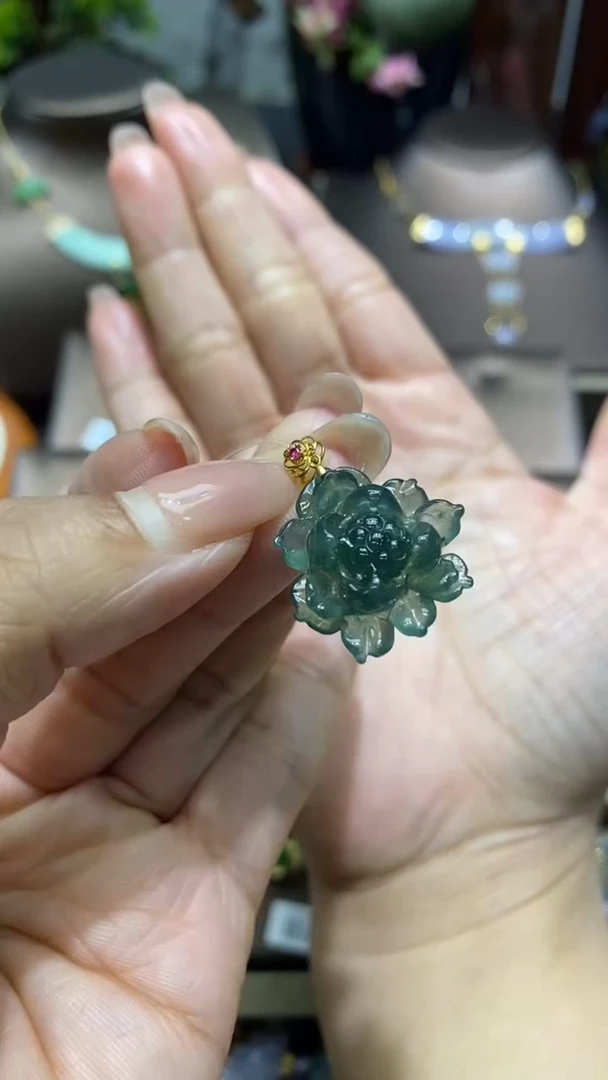 【闪购商品】翡翠颈饰18K金镶嵌 净货3382