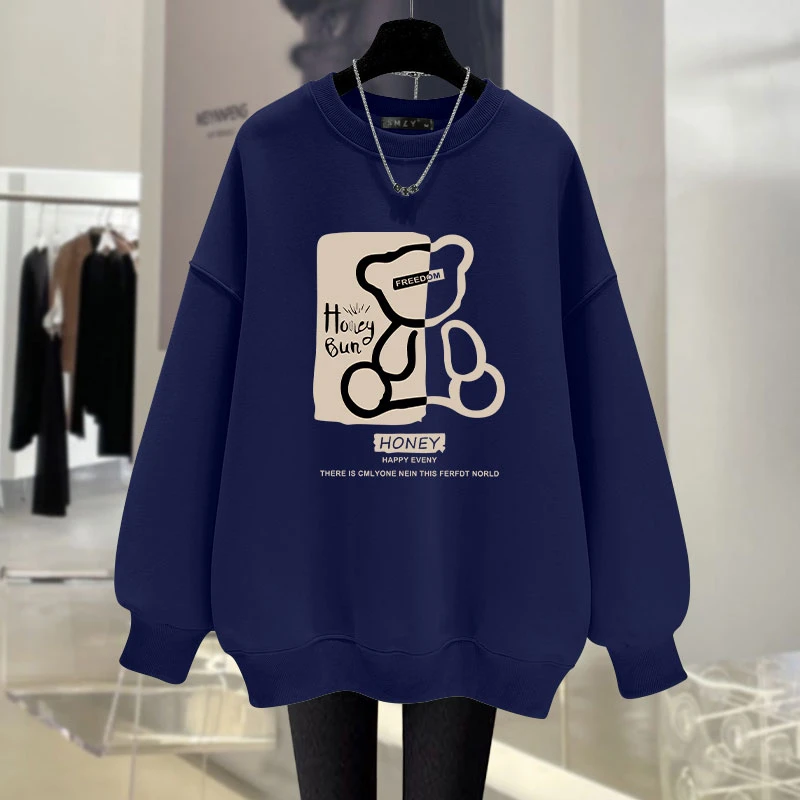 【中长款 高品质】秋冬加绒卫衣女2024新款宽松休闲百搭显瘦外套ins