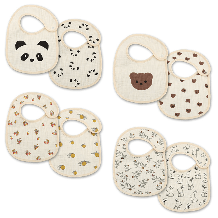 跨境四季儿童围兜全棉宝宝A围嘴防水口水巾婴儿纯棉纱布A类口水兜