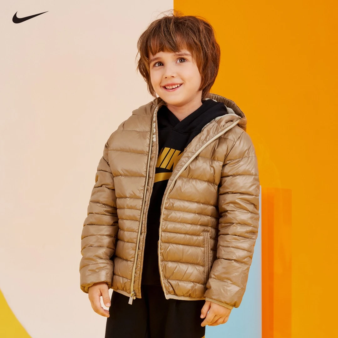 【奥莱专属】Nike耐克童装男女短款秋冬连帽轻薄棉服NKNHO-G461