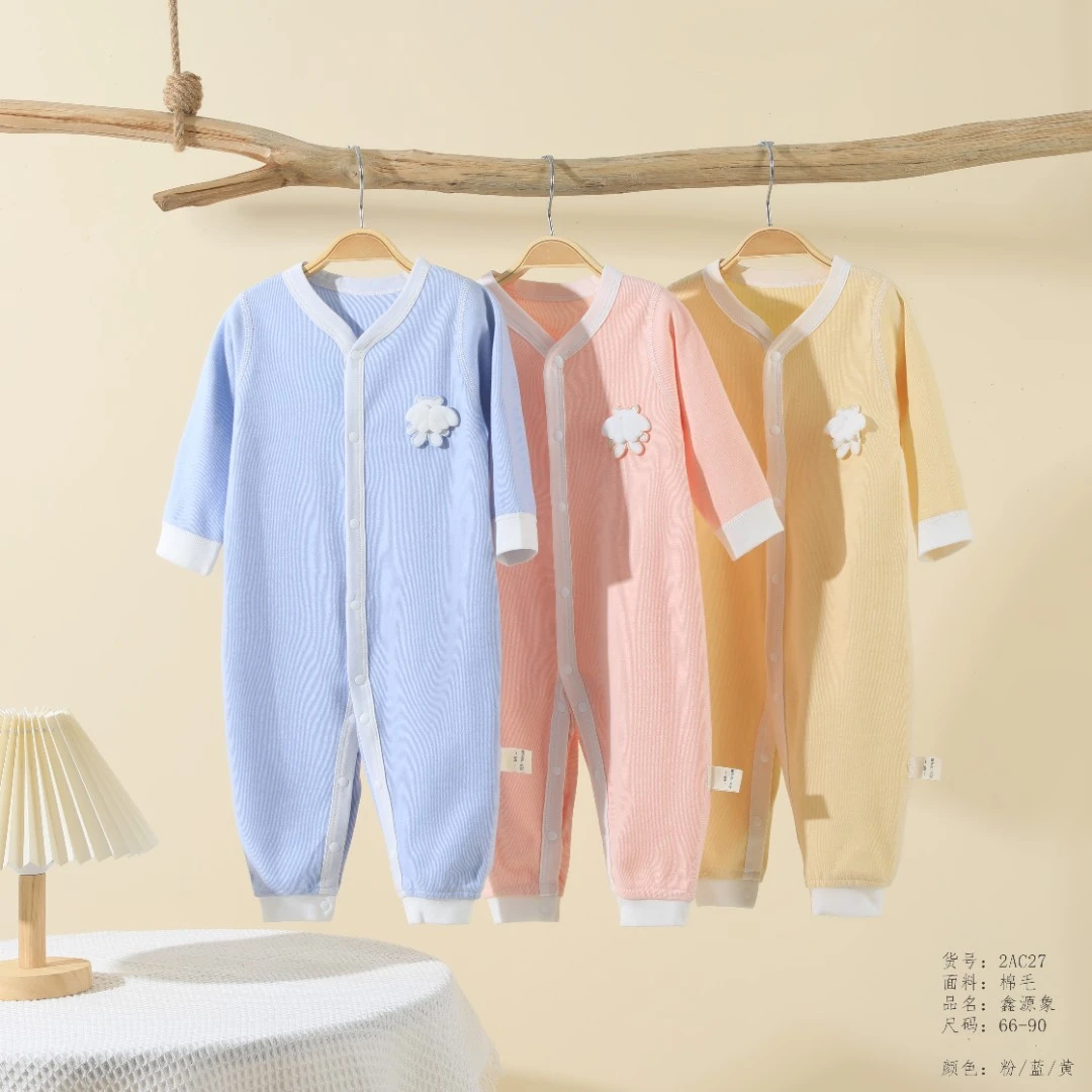 【泡泡雪】宝宝连体衣婴幼儿四季款长袖打底连体新生儿内搭2ac27