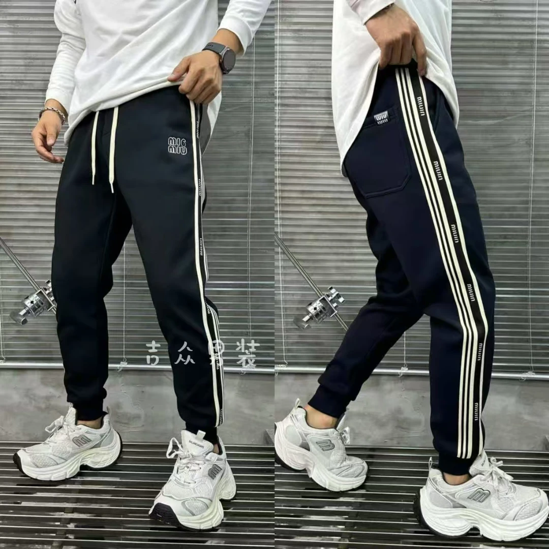 2024冬季新款男士加绒加厚休闲卫裤潮流时尚百搭修身运动裤6886