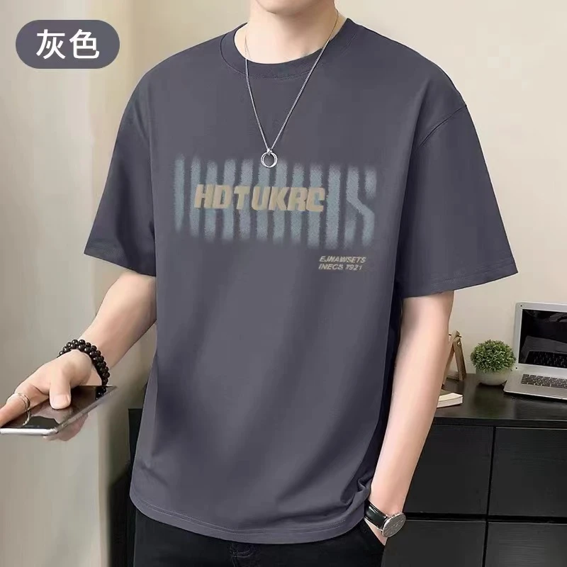 T恤潮流美式宽松休闲纯棉半袖百搭情侣系列宽松男生衣服高级感