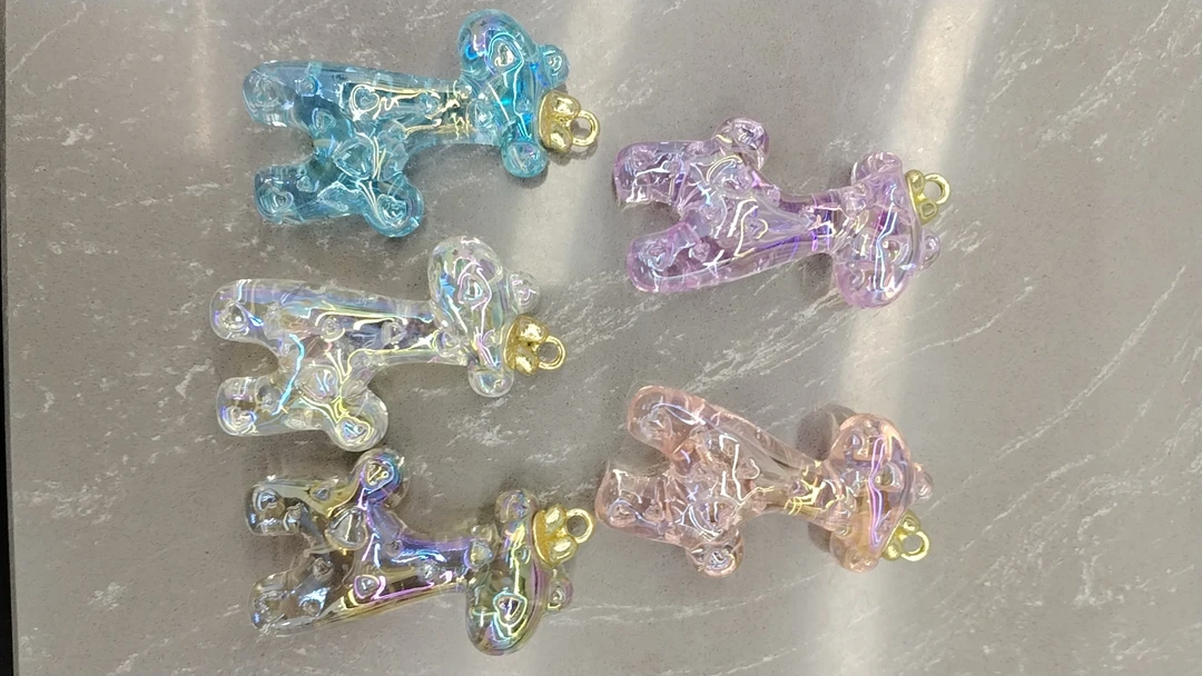 【海家】马贝透明鹿头吊坠饰品diy成品钥匙配件透明