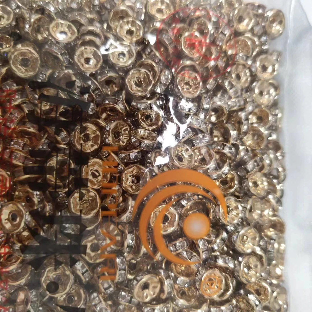 【海家】铜镀真金车轮珠通孔隔片16K金手工diy饰品时尚配件