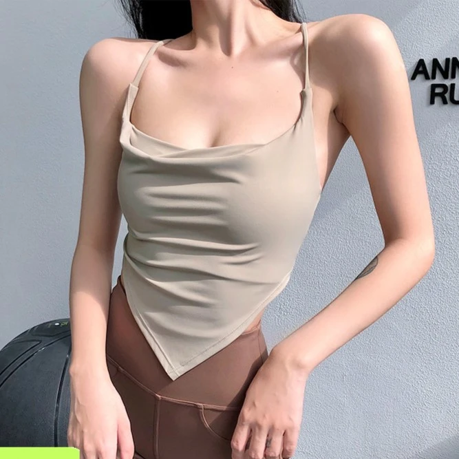 annerun辣妹风运动内衣女一体杯吊带性感美背外穿瑜伽服时尚健身