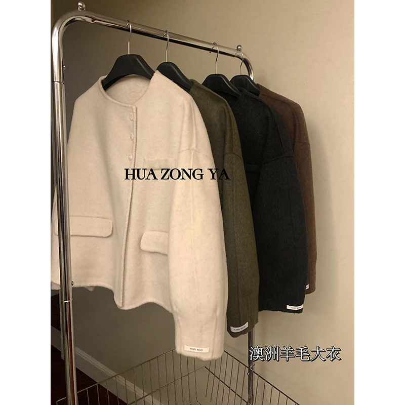 【现货款】花总吖【巴黎信封】无领短款双面呢外套R424X19593