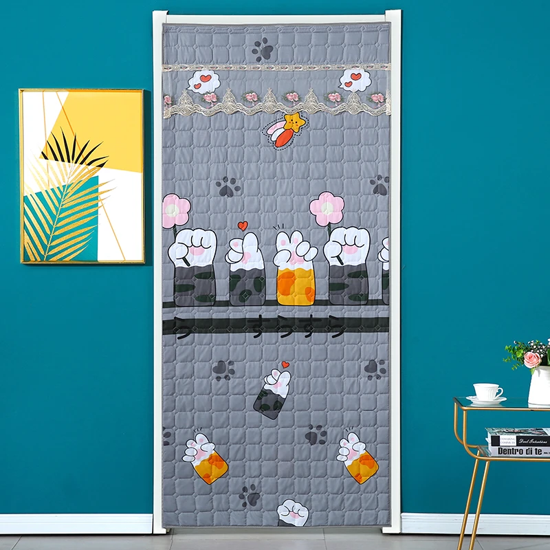 秋冬棉门帘卧室保暖防风隔断帘家用免打孔挡风帘加厚防寒保温客厅