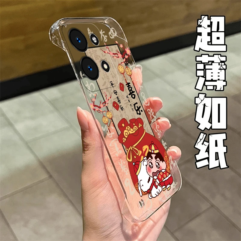 平安喜乐适用于OPPORENO9手机壳RENO9PRO PLUS透明无边框PC壳9pro