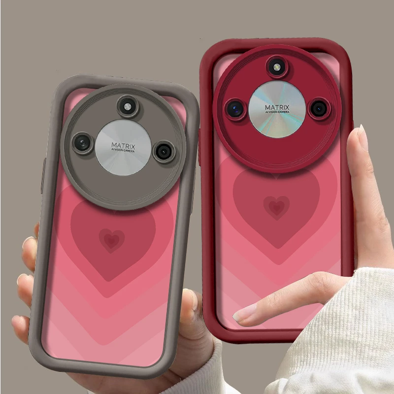 壳玛仕渐变爱心适用荣耀荣耀X60pro手机壳新可爱HonorX60软壳全包