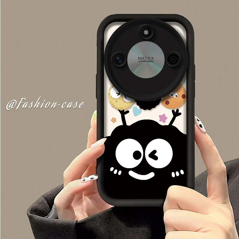 壳玛仕咖啡煤球适用荣耀荣耀X50手机壳卡通新HonorX50IPLUS软全包