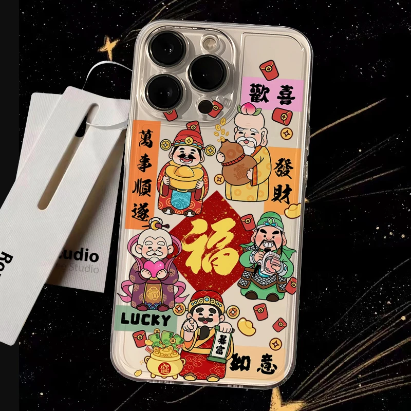 五路神仙苹果15手机壳iPhone14promax新年7/8plus创意13/12/11/xr
