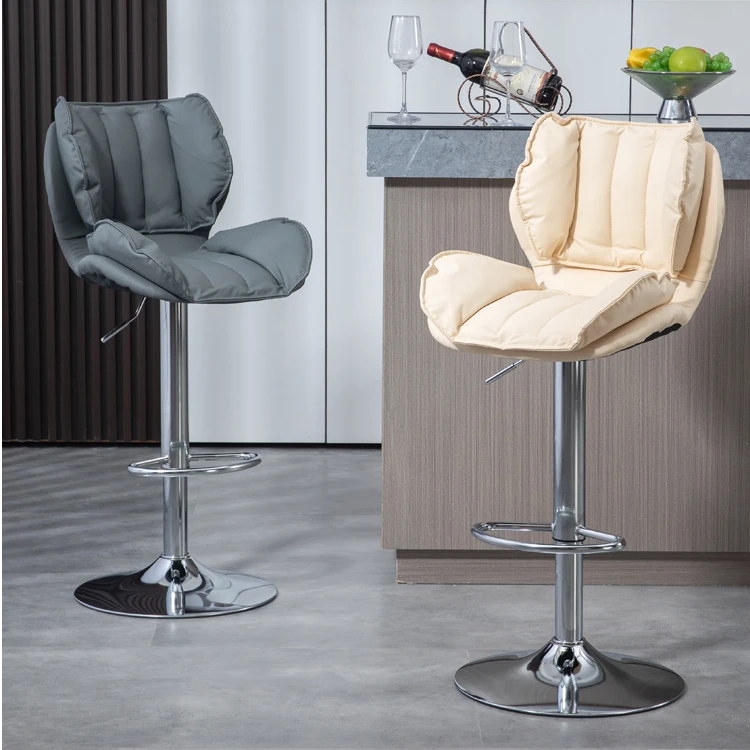 吧台椅轻奢家用舒适久坐现代简约高靠背酒吧升降旋转收银高脚吧凳