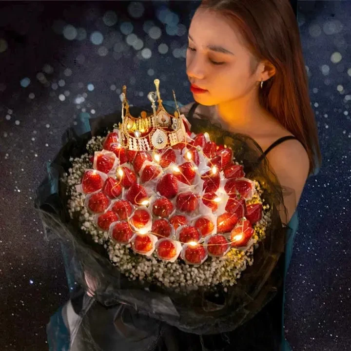 平安夜圣诞节花束草莓水果成品鲜花花店团购配送草莓花束同城送