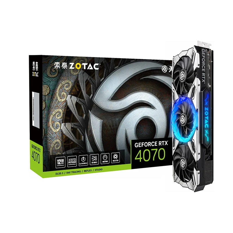 ZOTAC/索泰GeForce RTX 4070 12G 天启 游戏吃鸡办公电脑显卡