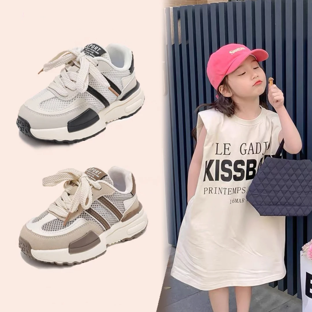 【断码】2024夏季新款女童网面透气运动鞋男童软底跑步鞋62730