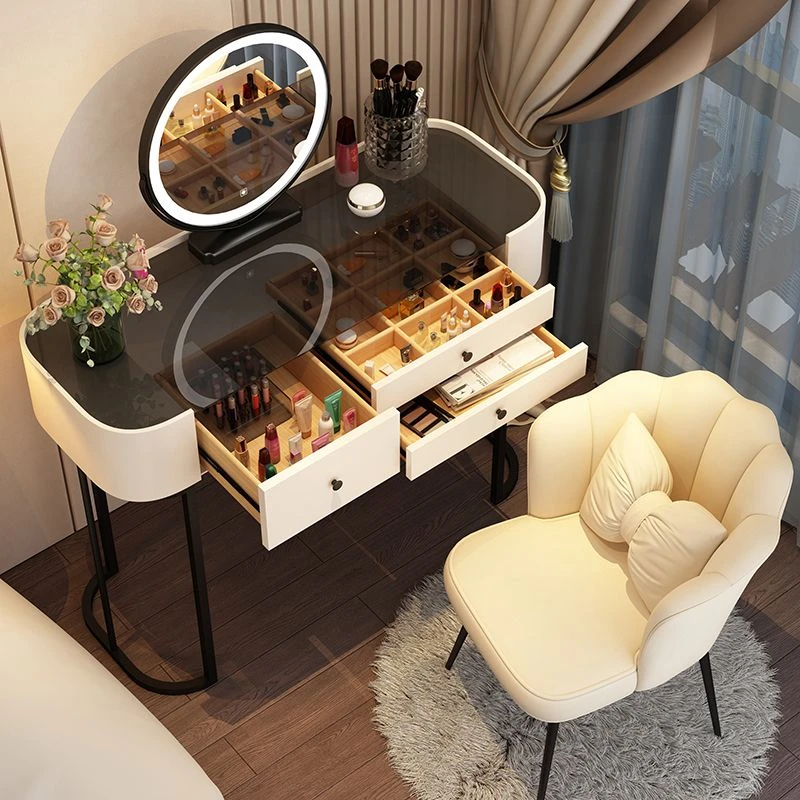 2024新款轻奢风梳妆台卧室简约现代化妆桌网红ins风化妆台小户型