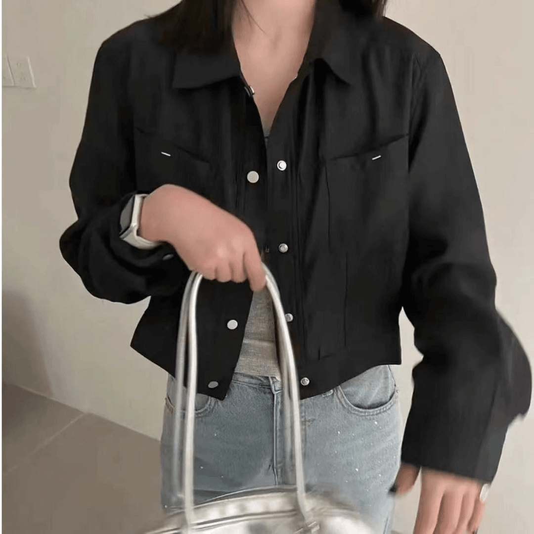 黑色长袖外套防晒气质时尚