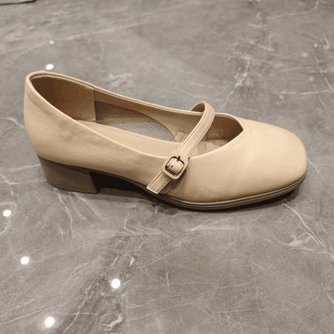 2563-1粗跟方头小香风玛丽珍鞋女2024新款厚底小皮鞋温柔复古单鞋