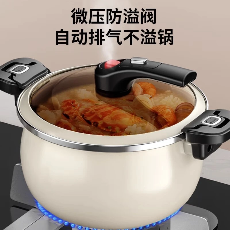 拉萨发货西藏包邮搪瓷珐琅大容量微压锅汤锅双耳炖锅燃气电磁炉