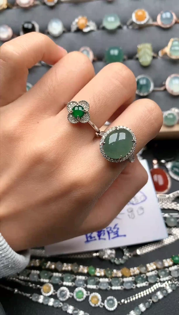 【闪购商品】翡翠戒指银S925镶嵌1