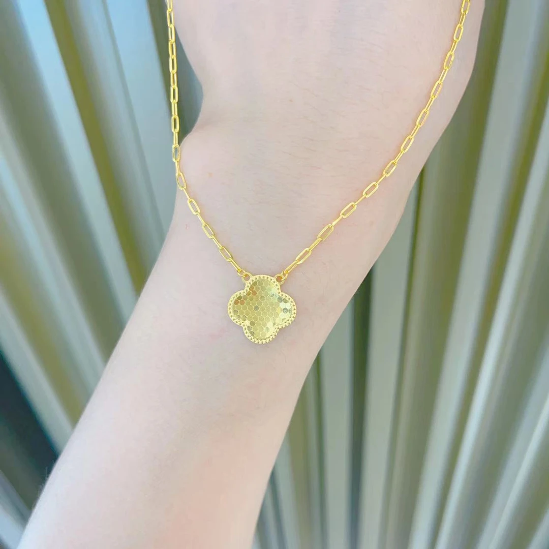 足金999卡链四叶草5G黄金套链时尚百搭黄金首饰足金套链325