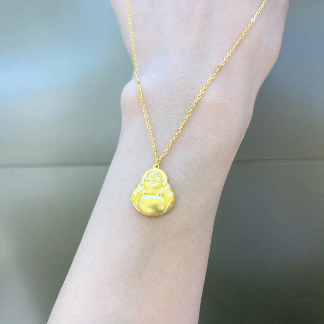 足金999佛公套链5G黄金古法时尚百搭耐看好运自然来黄金首饰