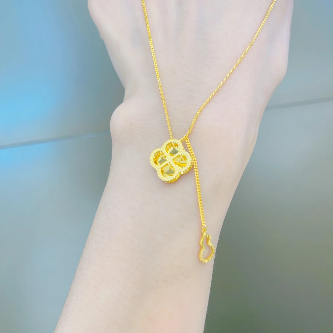 足金999四叶草葫芦5G黄金套链时尚百搭足金套链170