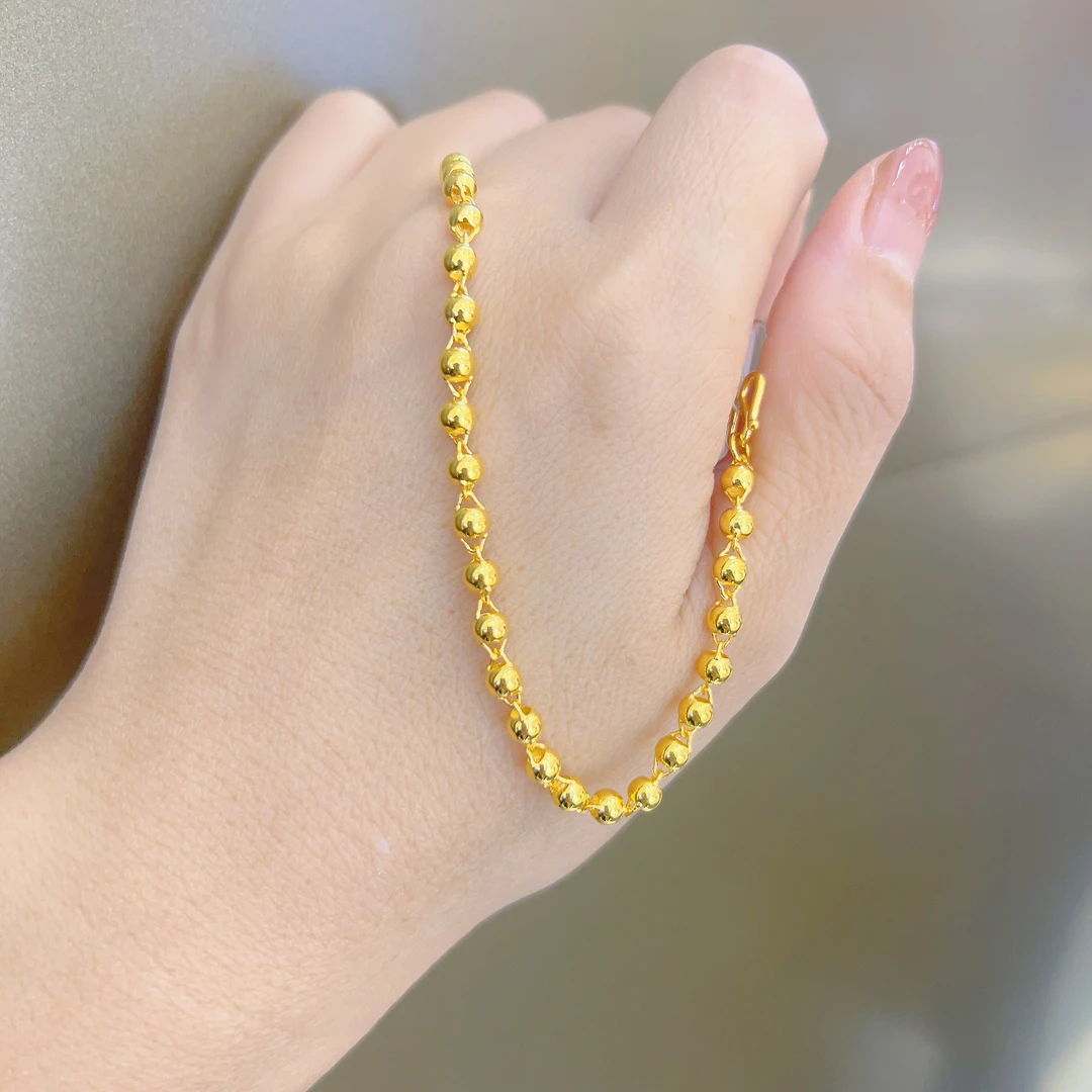 足金999光珠精品黄金手链精致百搭黄金手链005