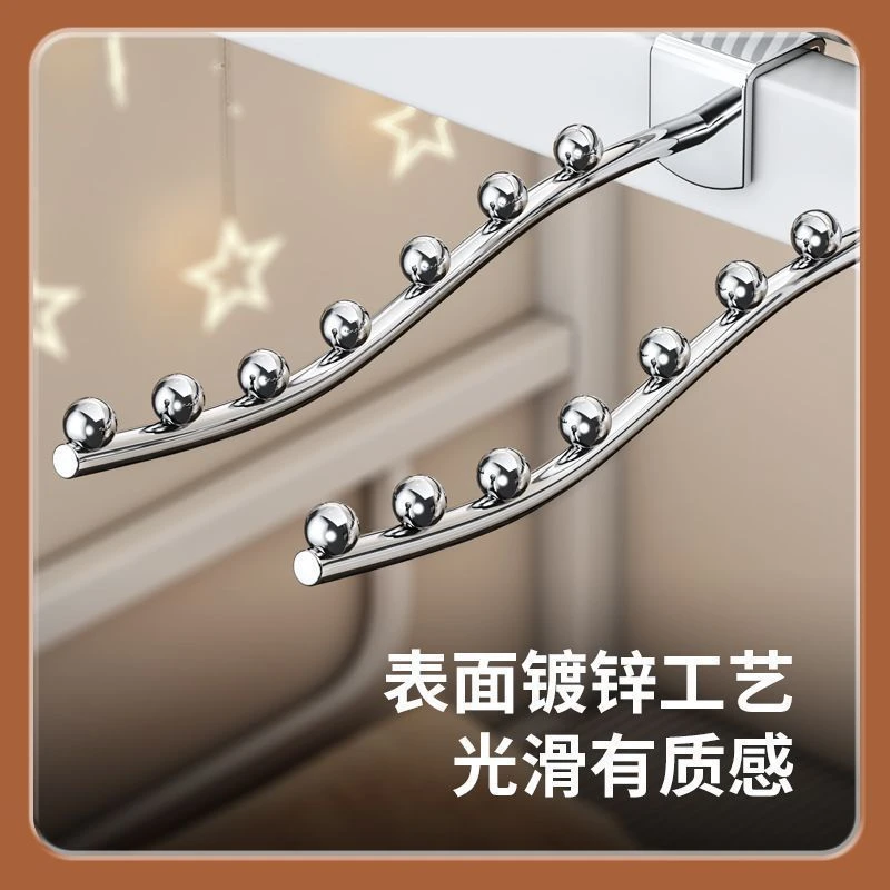 可调节晾衣杆卡扣式晾衣架宿舍挂衣架家用阳台晾晒神器免安装晒衣