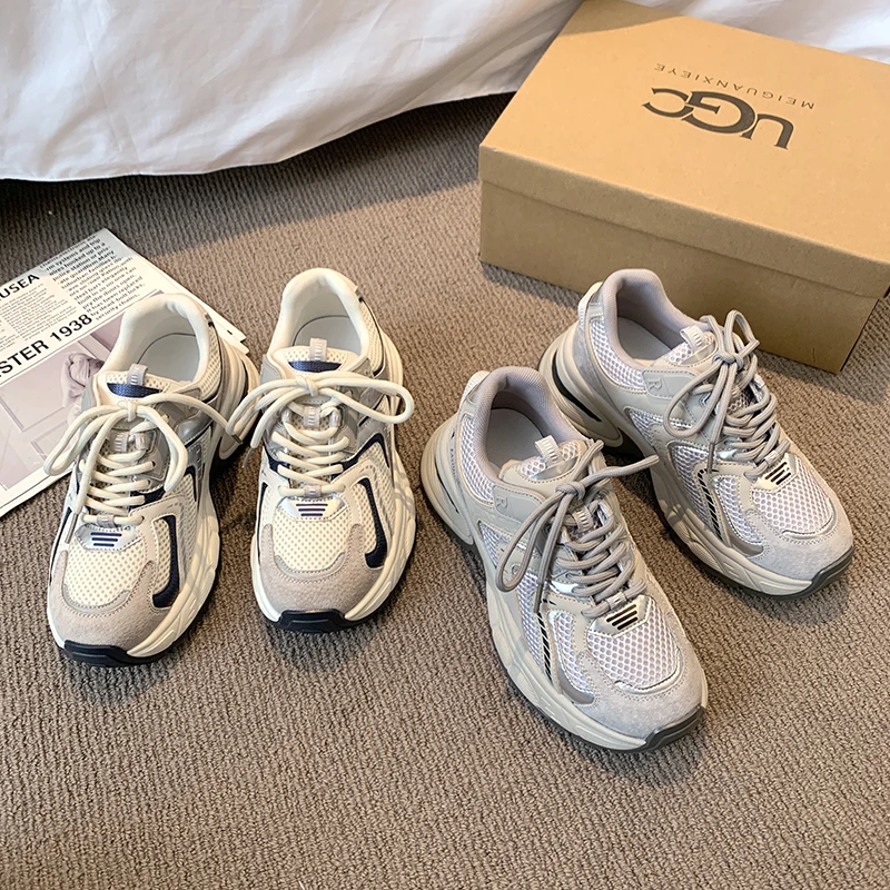 贾不假品牌-老爹鞋女2024春秋季新款帅气学生百搭流行防滑运动鞋