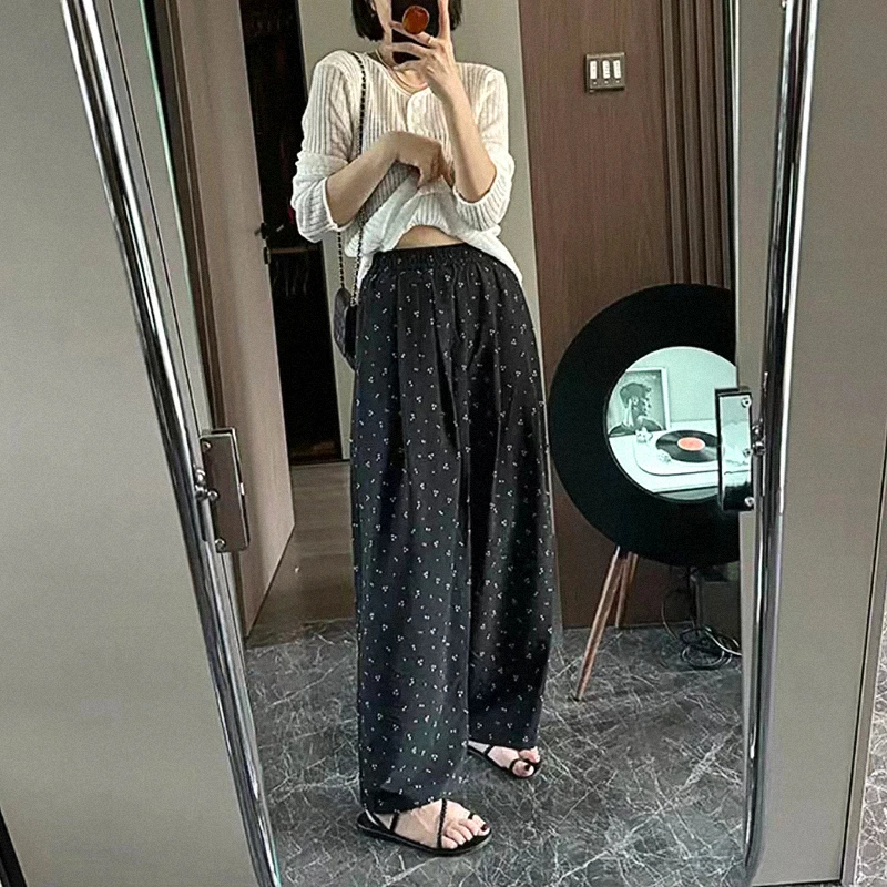 梨型身材时尚宽松显瘦休闲裤夏季新款小个子减龄哈伦奶奶拖地裤子