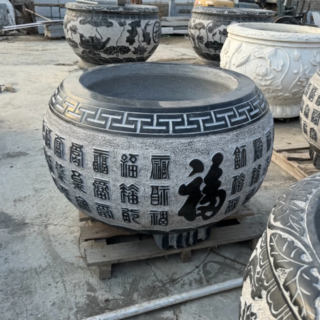 百福青石石雕门海大鱼缸一个 包邮到家，不含卸车和安装