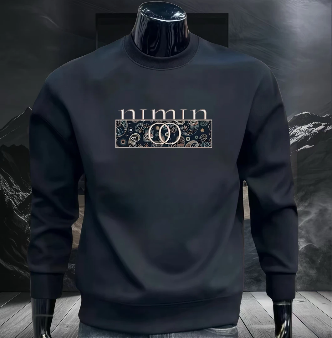 2024秋冬季新款潮牌腰果花卫衣男士时尚套头圆领长袖休闲百搭上衣