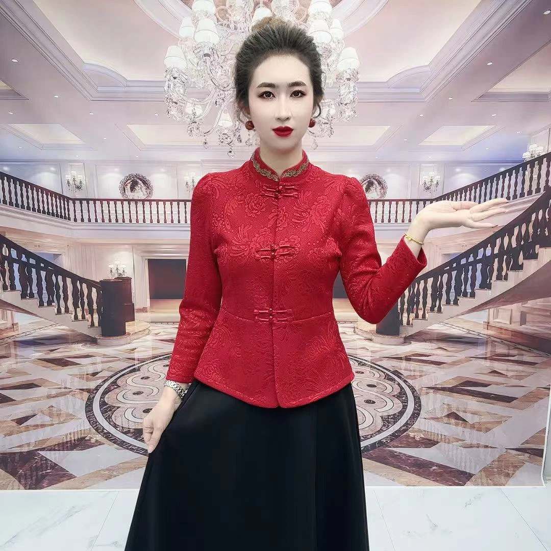 正版537高品质改良复古加绒旗袍开衫