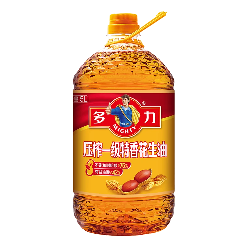 多力压榨一级特香花生油5L